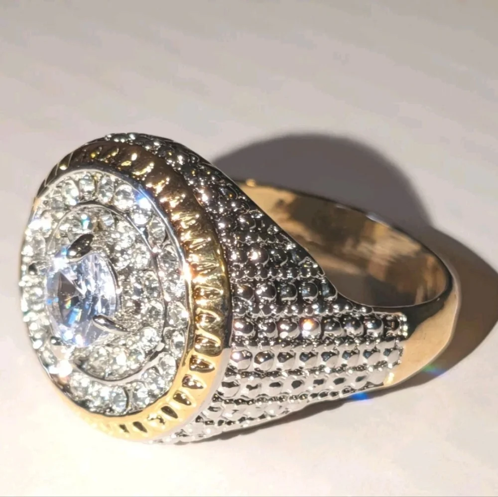 Men's 4CT Oval Cut Moissanaite Engagement BAND Dome Ring 14K Yellow Gold Plated